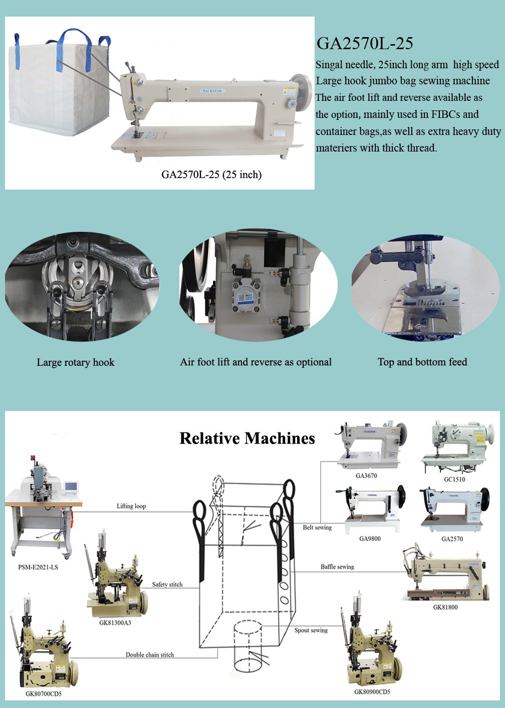 Jumbo bag baffle sewing machine Jumbo bag baffle sewing machine