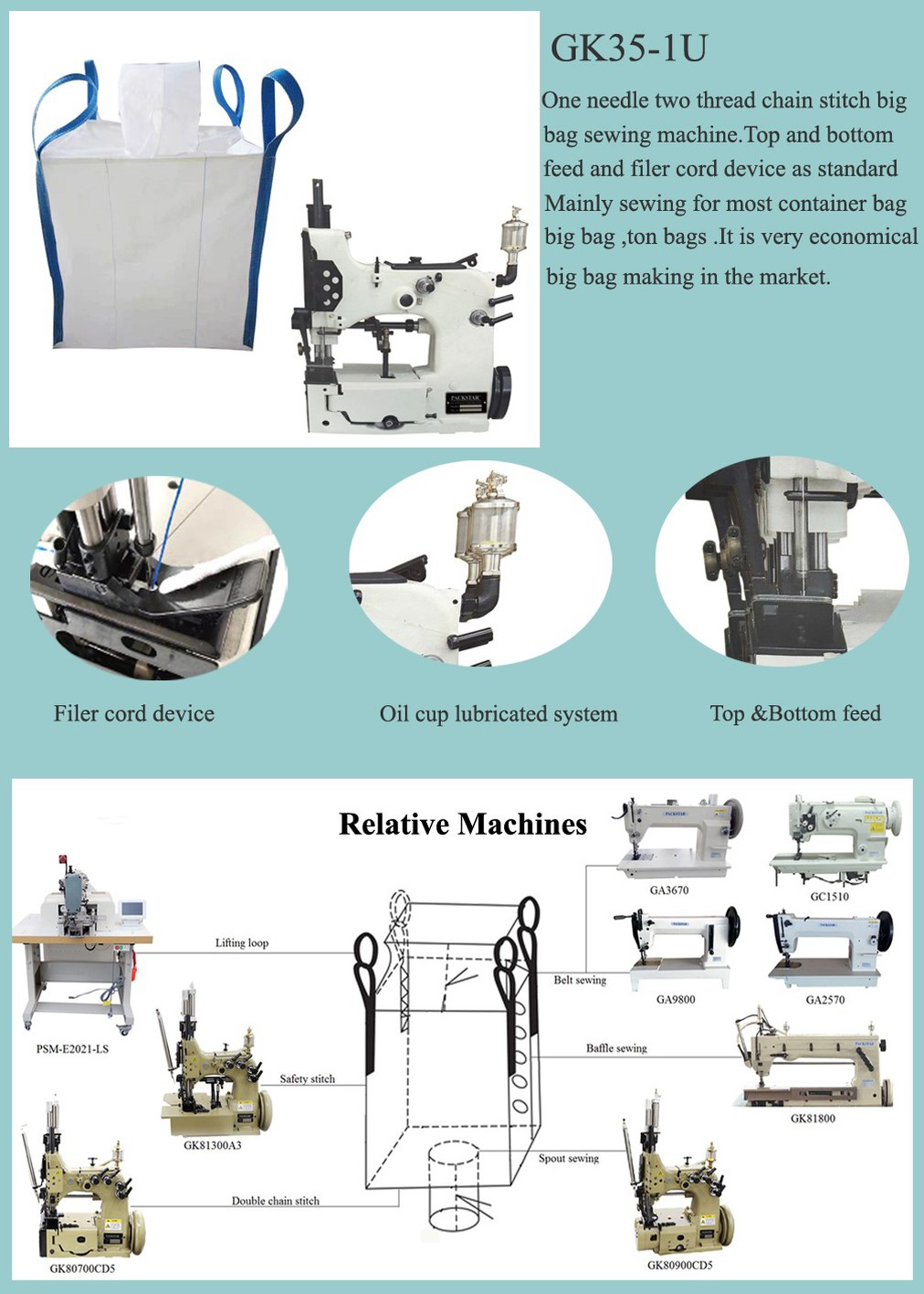 1-needle top and bottom feed big bag sewing machine 2 1-needle top and bottom feed big bag sewing machine 2